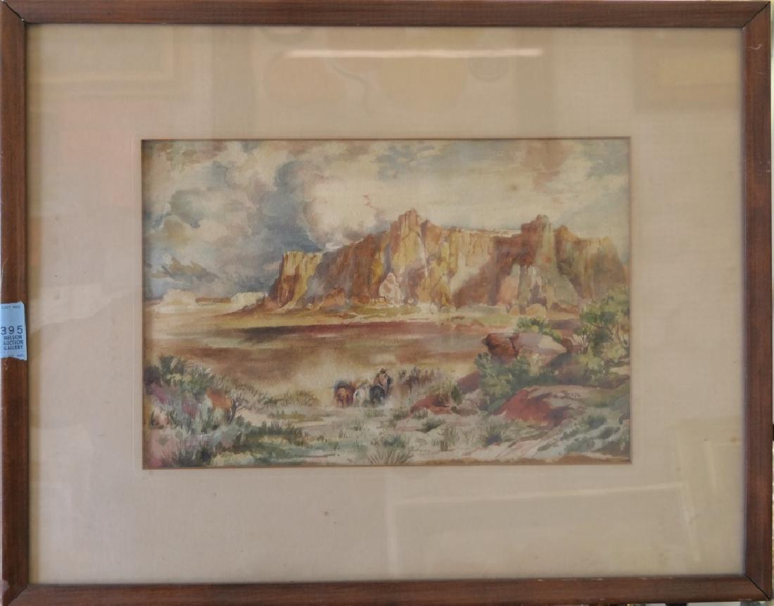 19th/20th C B.H.K. SIGNED LANDSCAPE WATERCOLOR (1 of 8)