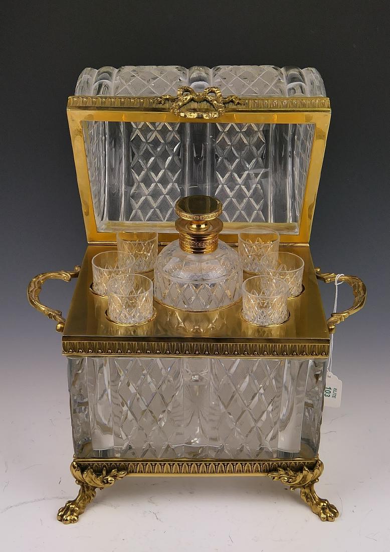 BACCARAT DORE DOME CHEST DECANTER & CUP SET (1 of 10)