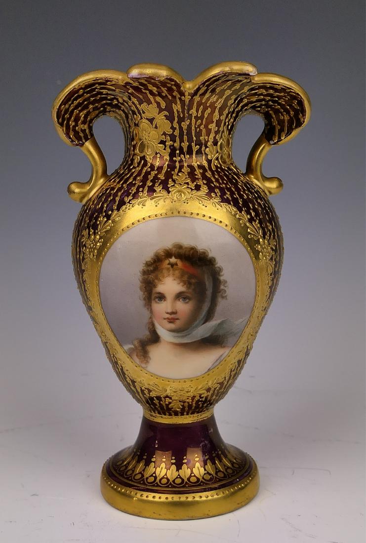 DRESDEN HAND PAINTED PORTRAIT VASE QUEEN LOUISE (1 of 8)