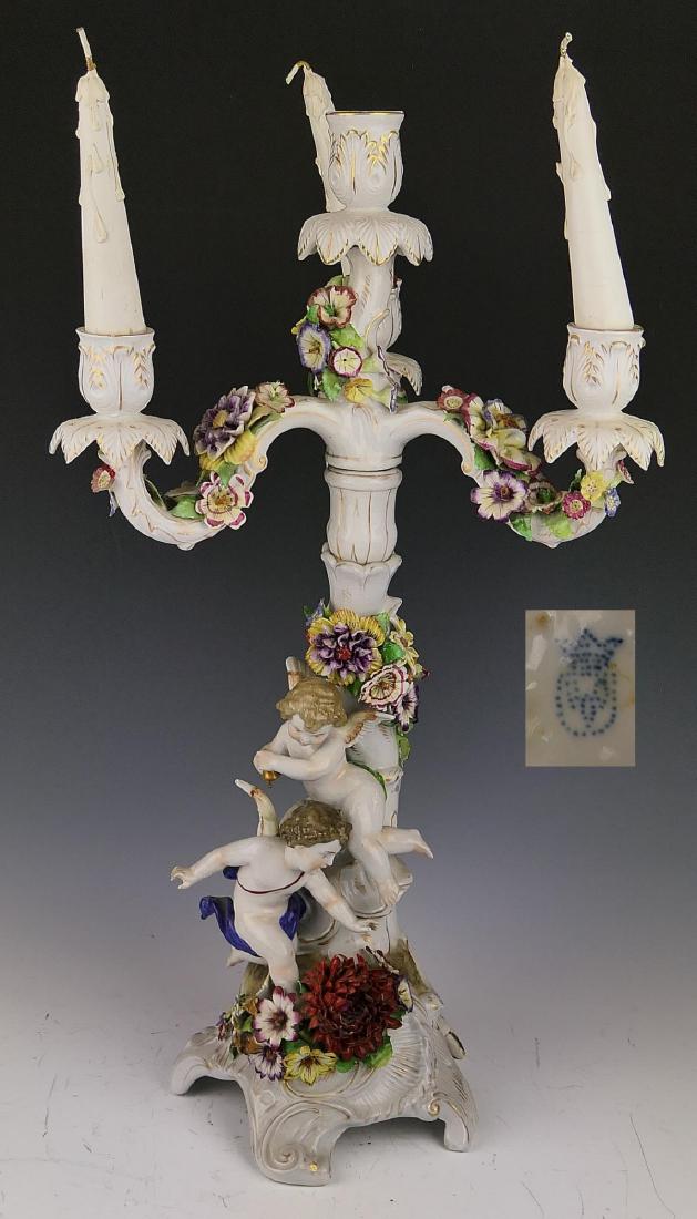 VON SCHIERHOLZ GERMANY FLORAL CHERUBS CANDELABRUM (1 of 11)
