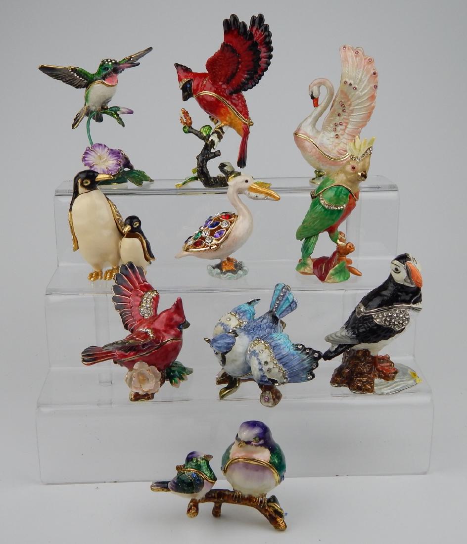 10 ENAMEL W/ RHINESTONE FIGURAL TRINKET BOXES (1 of 1)