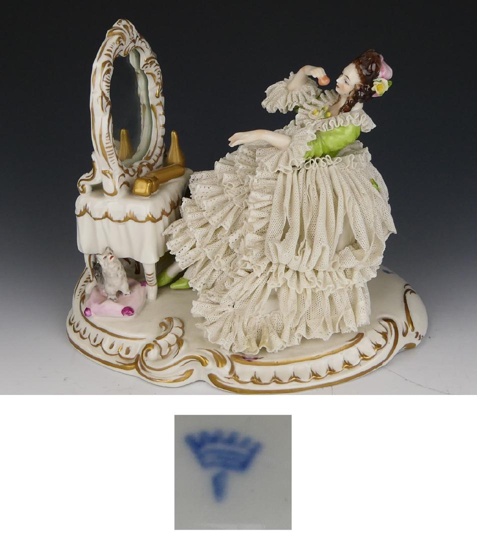 FRANZ WITTWER DRESDEN LACE PORCELAIN FIGURE (1 of 9)