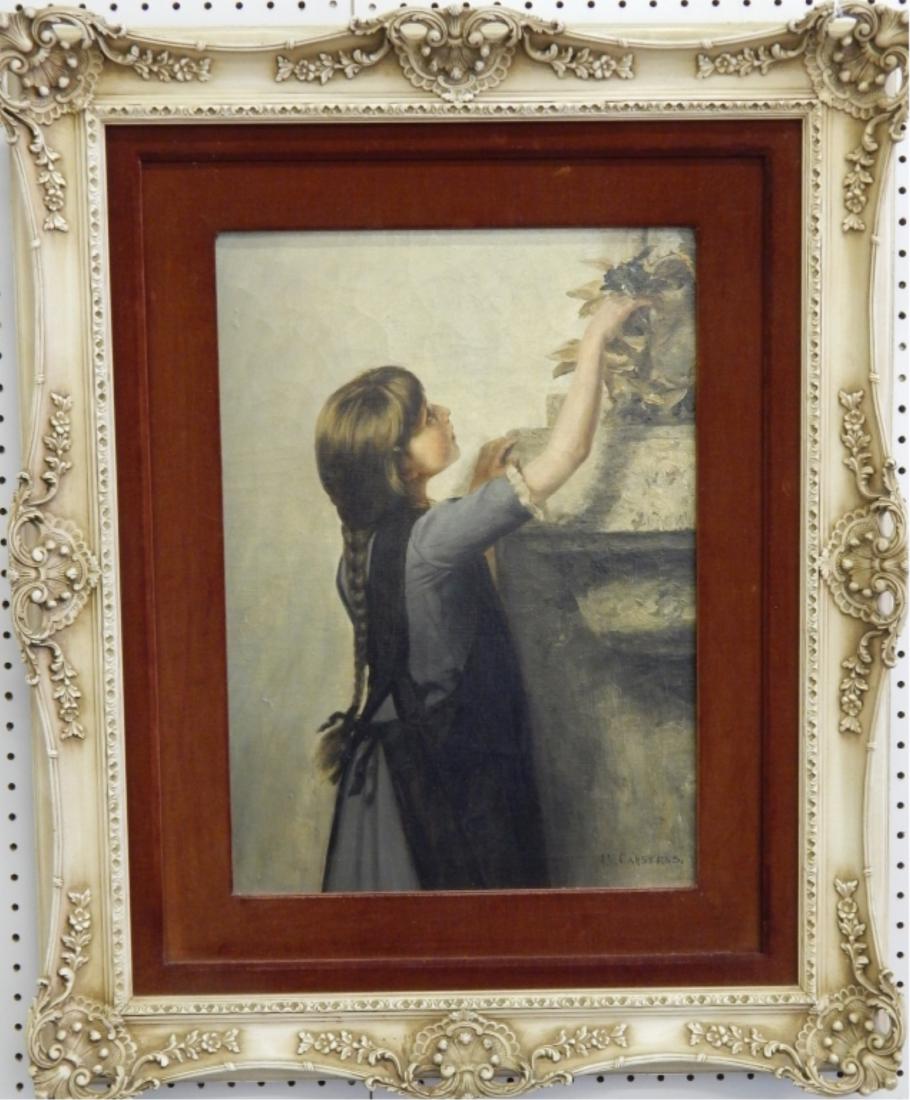 JULIUS V CARSTENS (GERMAN 1849-1908) OIL OF GIRL (1 of 6)
