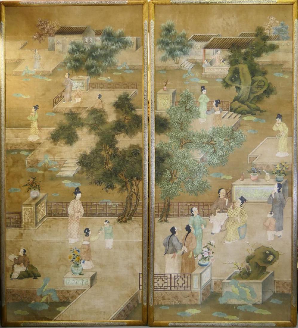 Pr MASSIVE 18th/19th C CHINESE WATERCOLORS ON SILK (1 of 16)