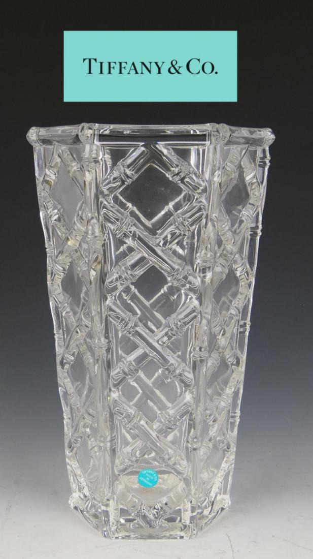 TIFFANY & CO "BAMBOO" GERMAN CRYSTAL VASE (1 of 6)