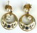 Pr 14K YG SAPPHIRE PEARL ENAMEL CRESCENT EARRINGS