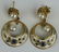 Pr 14K YG SAPPHIRE PEARL ENAMEL CRESCENT EARRINGS - 2