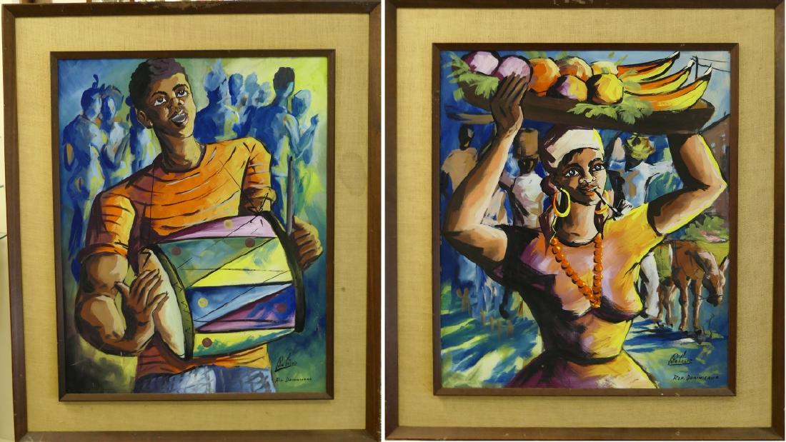 2 JULIO CESAR DOMINICAN REPUBLIC OIL PAINTINGS (1 of 2)