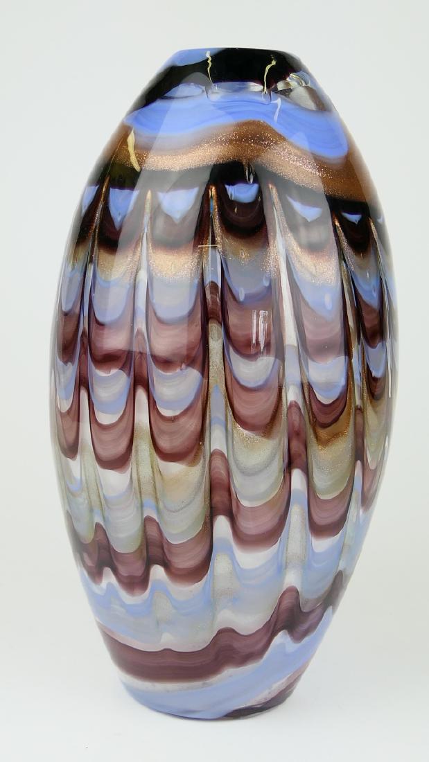 HEAVY MURANO GOLD FLECK OYSTER SHELL VASE (1 of 6)