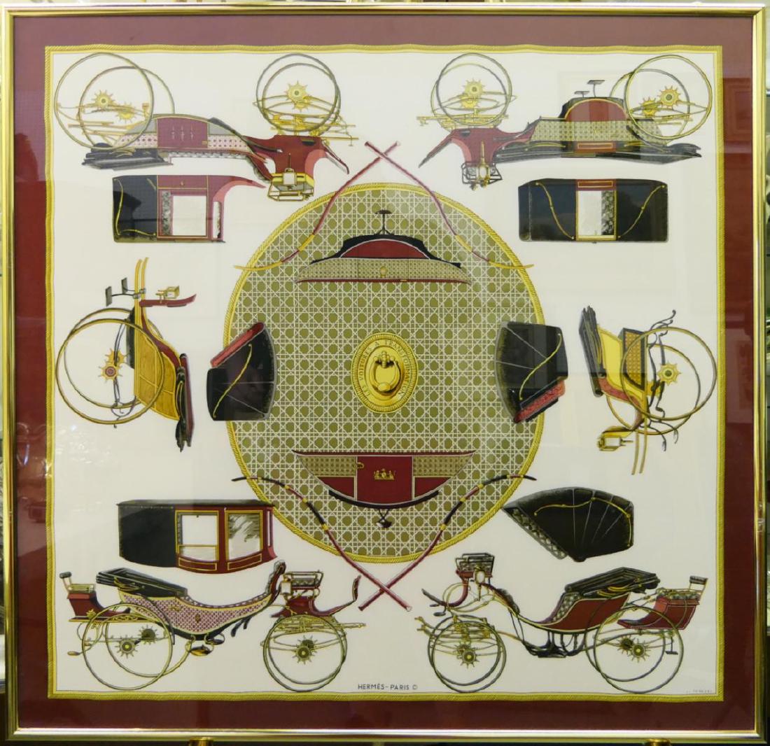 HERMES SILK "LES VOITURES A TRANSFORMATION" SCARF (1 of 6)