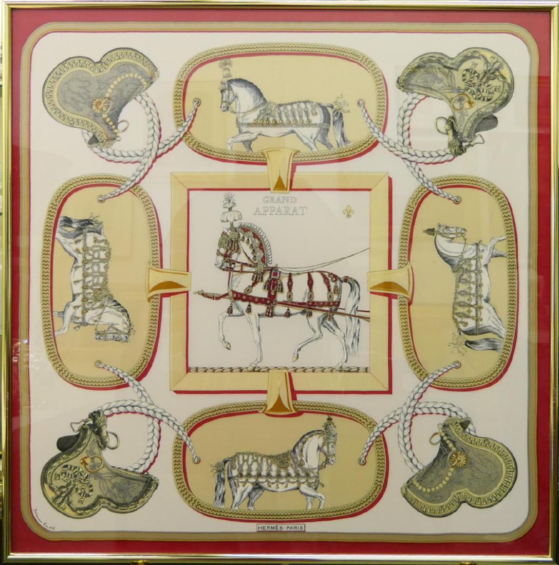 HERMES PARIS SILK "GRAND APPARAT" SCARF FRAMED (1 of 5)