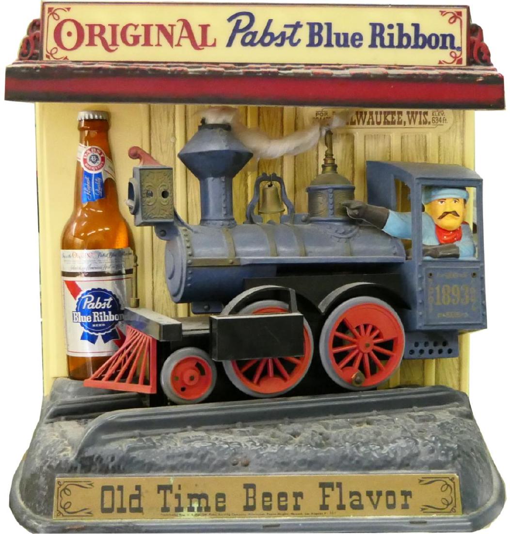 EARLY 1960'S PABST BLUE RIBBON BEER TRAIN SIGN (1 of 8)