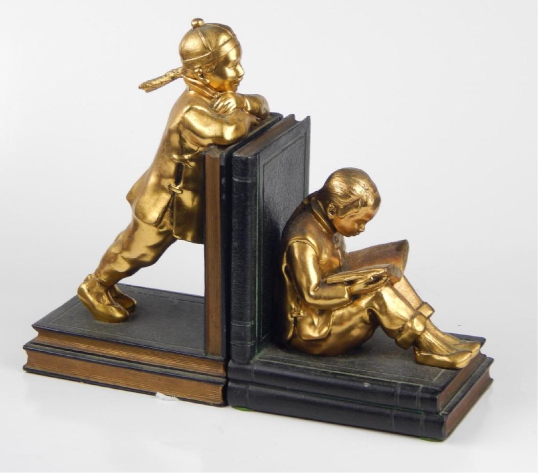 1930s RONSON GOLD METAL ORIENTAL BOOK ENDS (1 of 5)