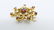 VINTAGE 14K YG GARNET SEED PEARL BROOCH PENDANT - 3