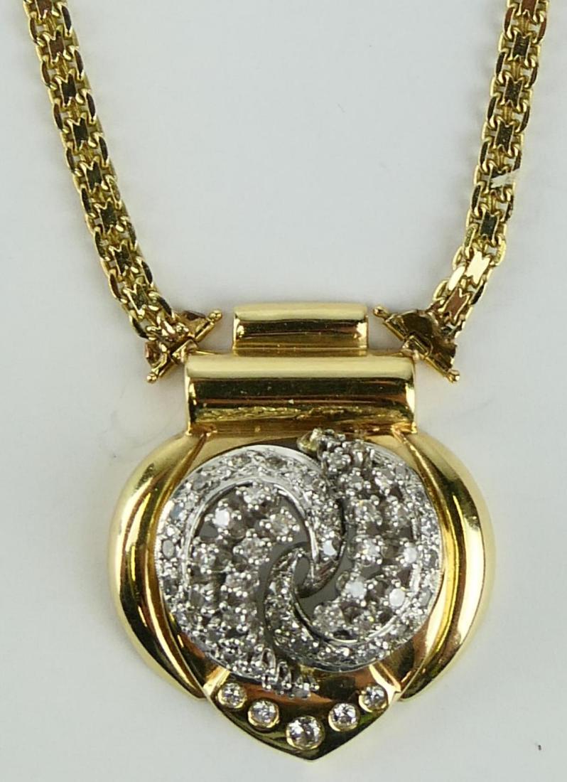 14KT Y GOLD 1 1/2 CT DIAMOND NECKLACE & PENDANT (1 of 7)