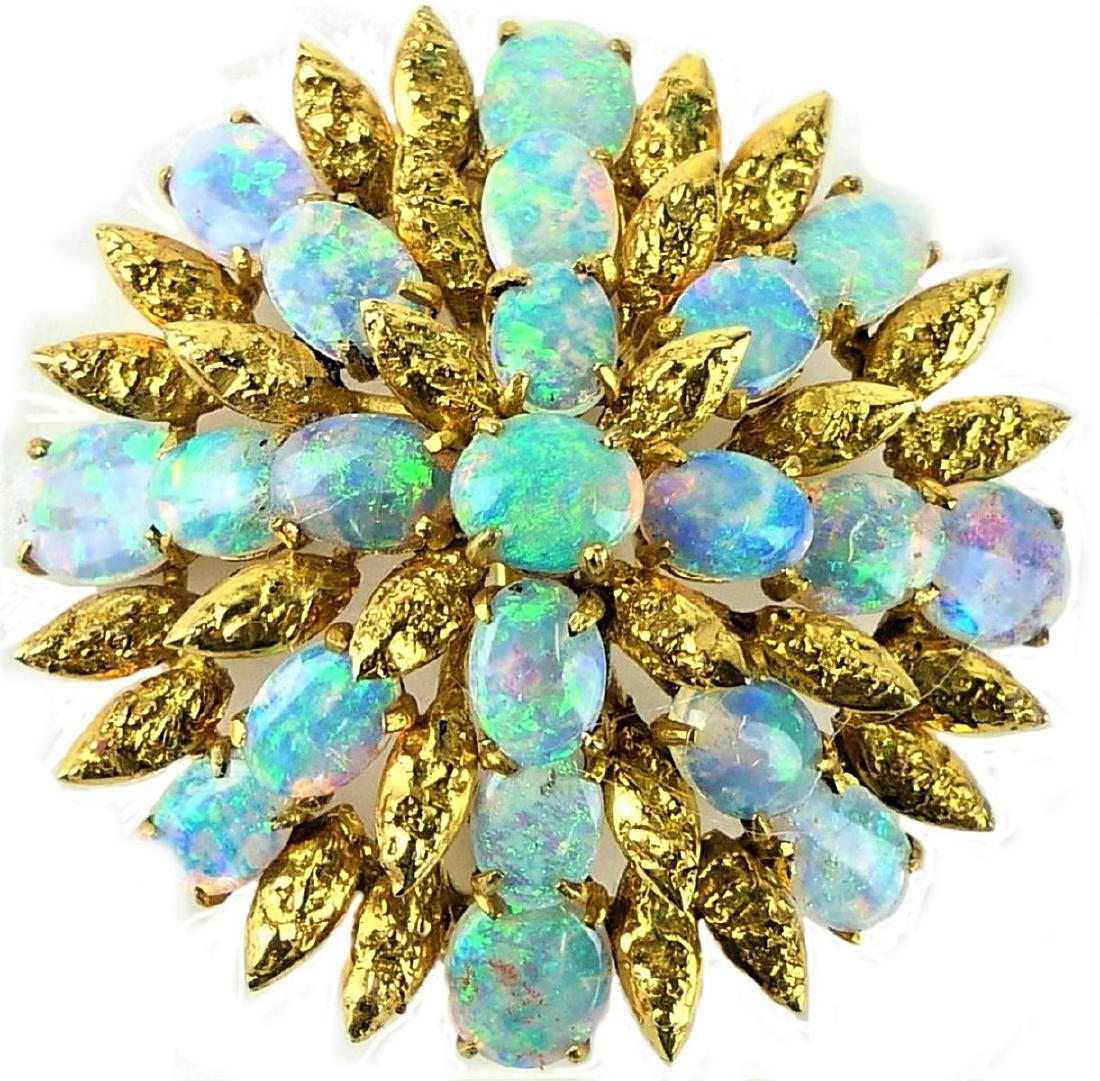 LARGE VINTAGE 14KT Y GOLD AND OPAL BROOCH (1 of 5)