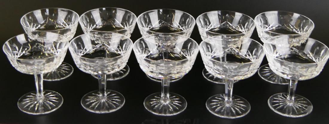 10 WATERFORD "LISMORE" CRYSTAL CHAMPAGNE GLASSES (1 of 7)