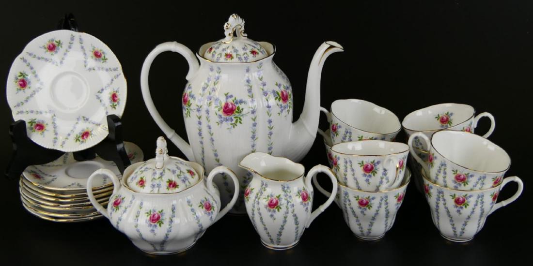 11pc ROYAL ALBERT "MINUET" PORCELAIN COFFEE SET (1 of 7)