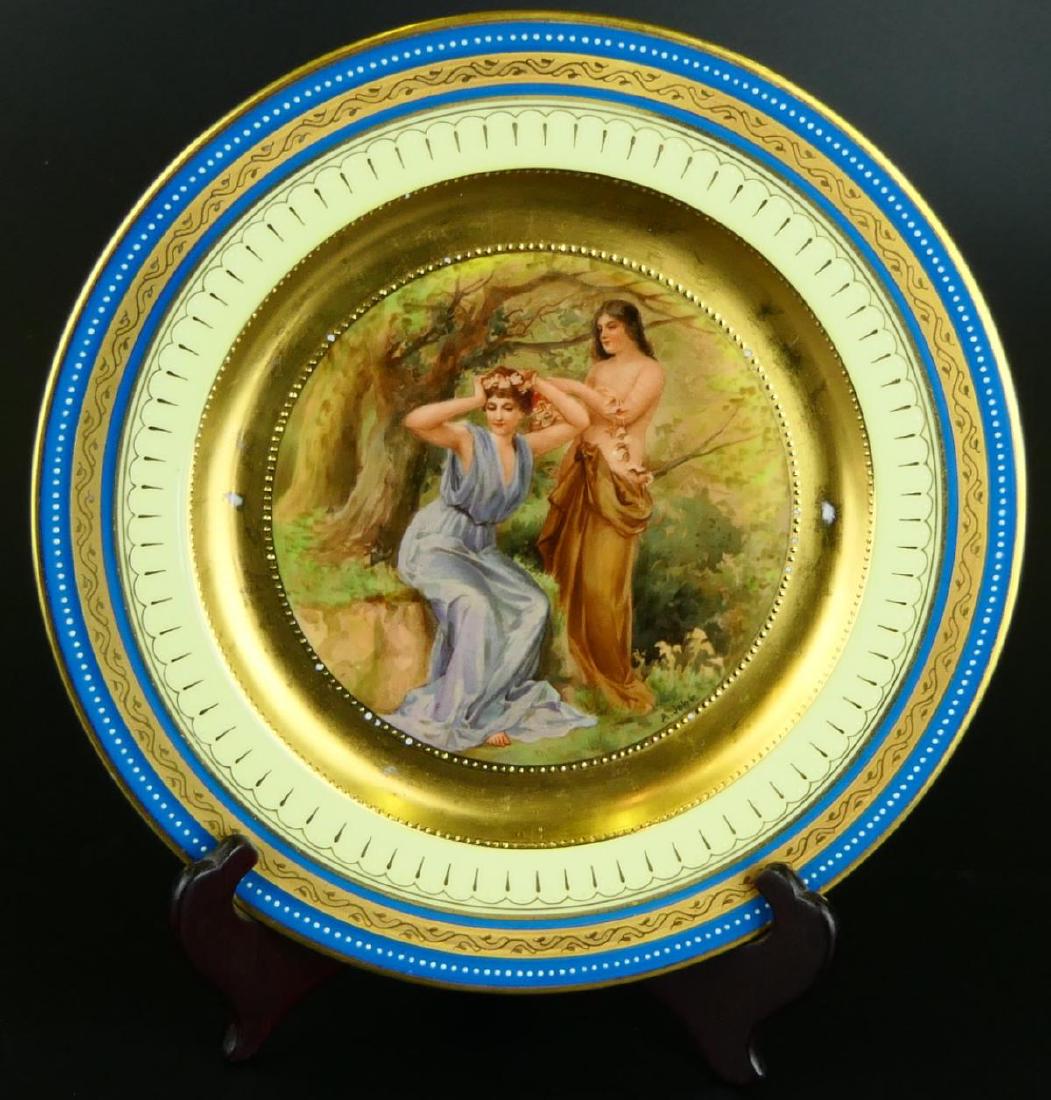 A JOHN SIGNED ROYAL VIENNA "AUTUMN" PORTRAIT PLATE (1 of 8)