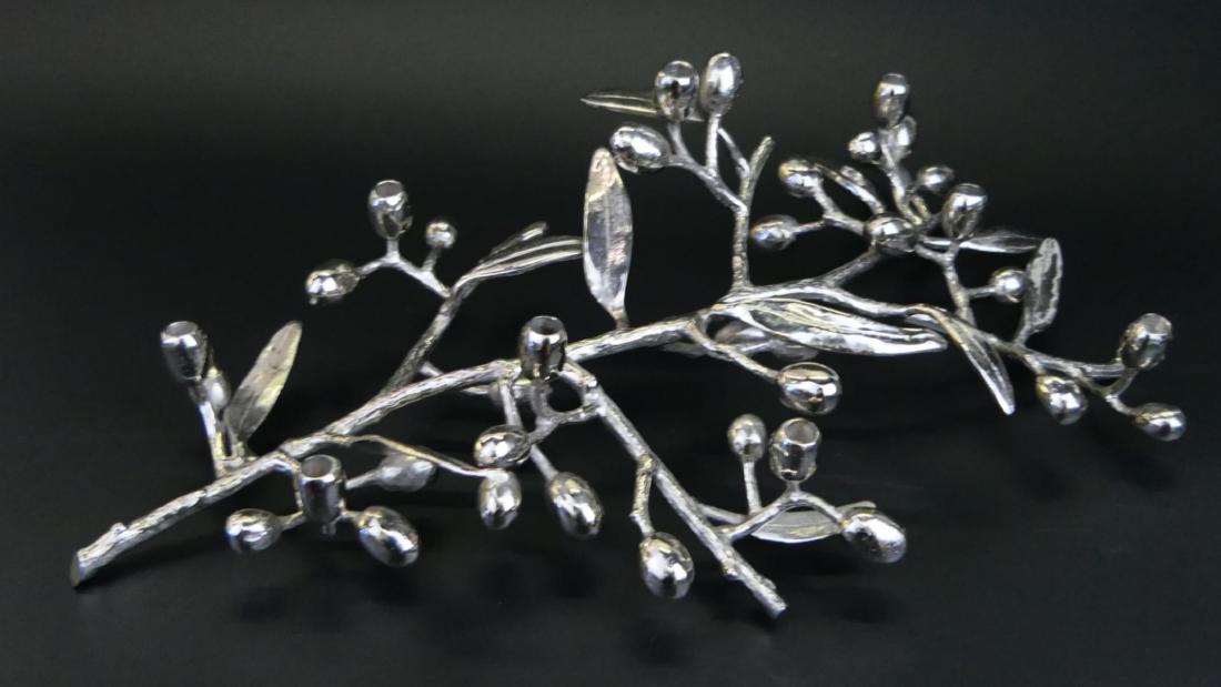 MICHAEL ARAM "OLIVE BRANCH" SILVERPLATE MENORAH (1 of 4)