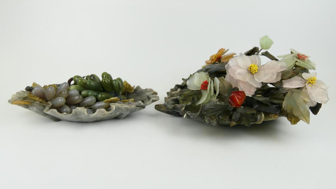 CHINESE JADE & SOAPSTONE FLOWER AND LEAF ITEMS (1 of 6)