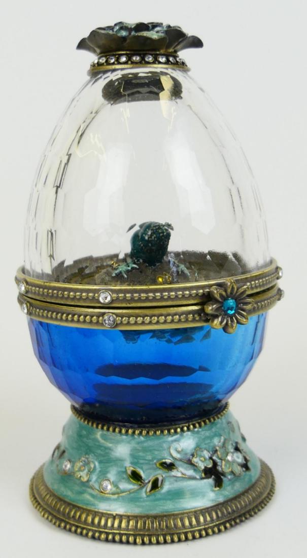 GLASS ENAMELED METAL SNAIL SURPRISE EGG MUSIC BOX (1 of 6)