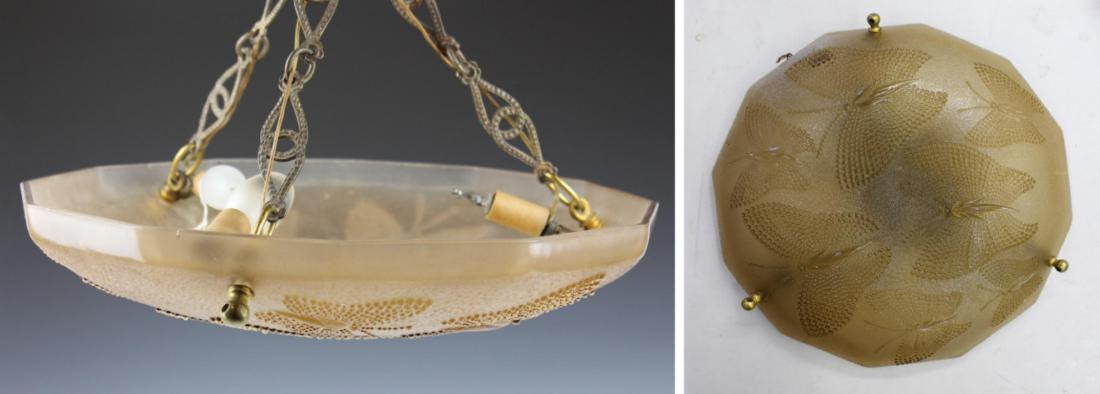 ATTR MULLER FRERES FRENCH PRESSED GLASS CHANDELIER (1 of 8)