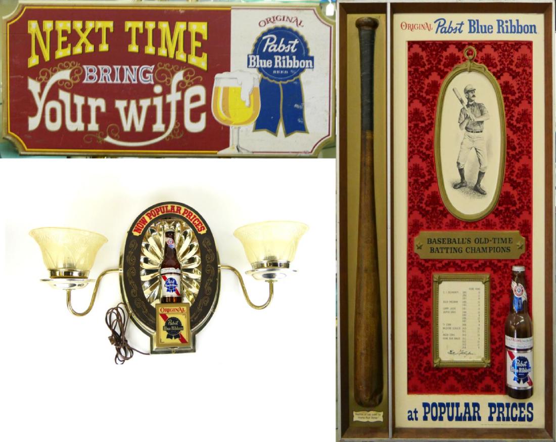 3 VINTAGE PABST BLUE RIBBON AVERTISEMENT SIGNS (1 of 10)