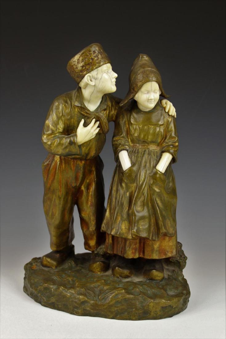 JOSEPH D'ASTE (ITALY 1881 - 1945) BRONZE GROUP (1 of 5)