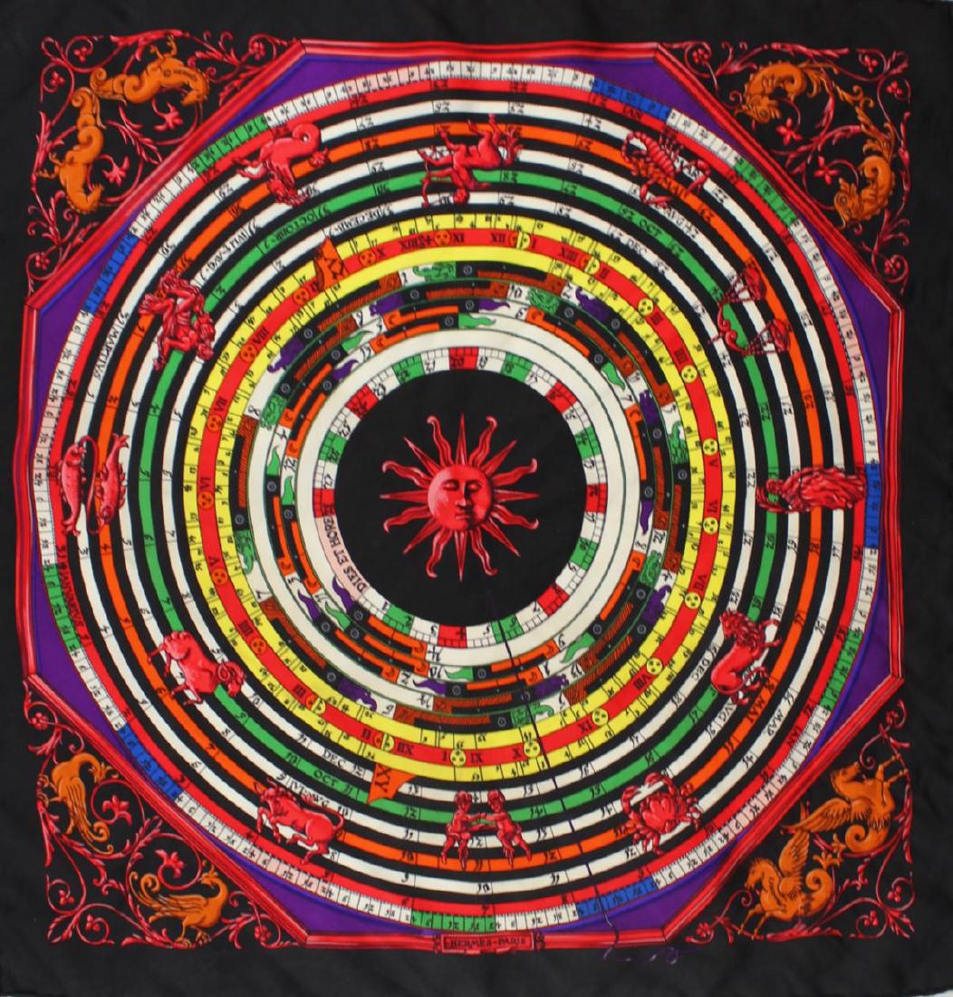 HERMES SILK ZODIAC HANDKERCHEIF W/ BOX (1 of 6)