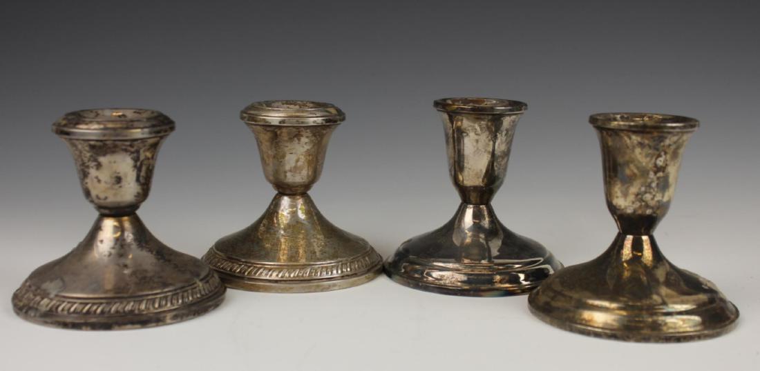 (4) STERLING SILVER WEIGHTED SM TABLE CANDLESTICKS (1 of 3)