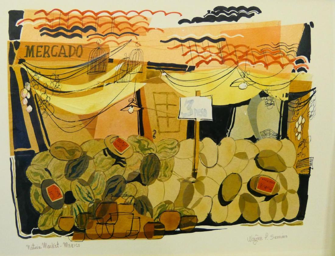 WAYNE SESSIONS (USA 1924-1984) "NATIVE MARKET" (1 of 3)