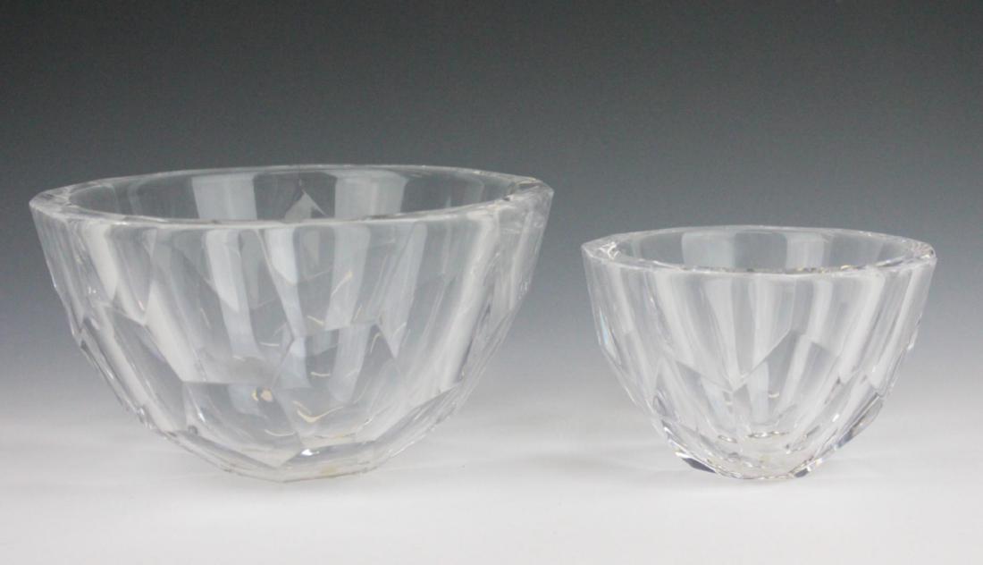(2) ORREFORS CRYSTAL GEOMETRIC DESIGN BOWLS (1 of 4)