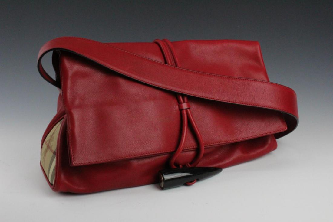 BURBERRY RED LEATHER LADES PURSE (1 of 6)