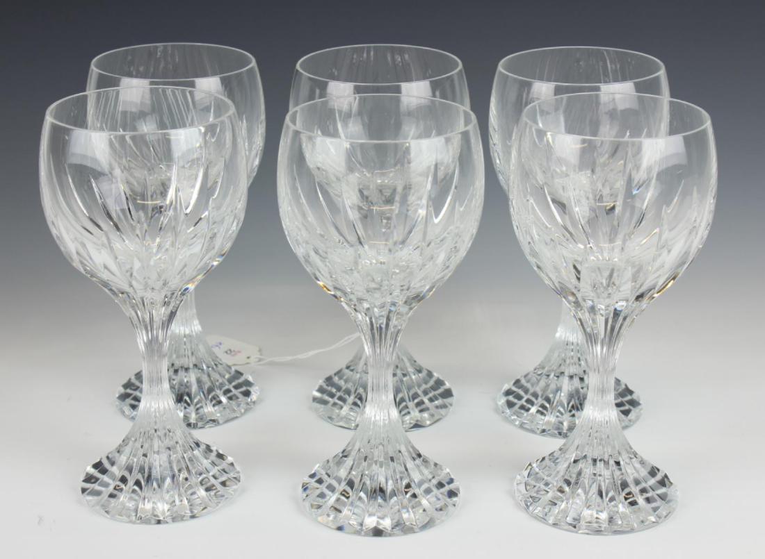 6 BACCARAT "MASSENA" CRYSTAL TALL WATER GOBLETS (1 of 3)