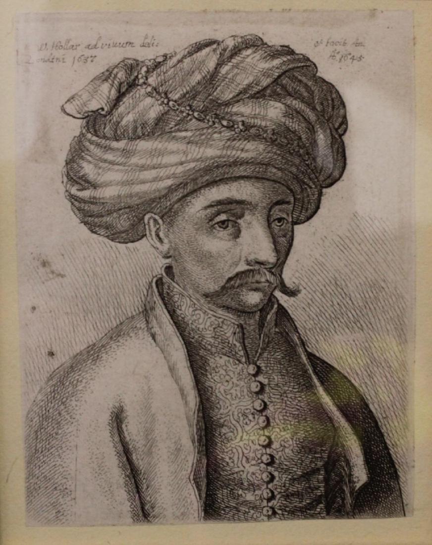 WENCELAUS HOLLAR ETCHING OF TURKISH GENTLEMAN (1 of 4)