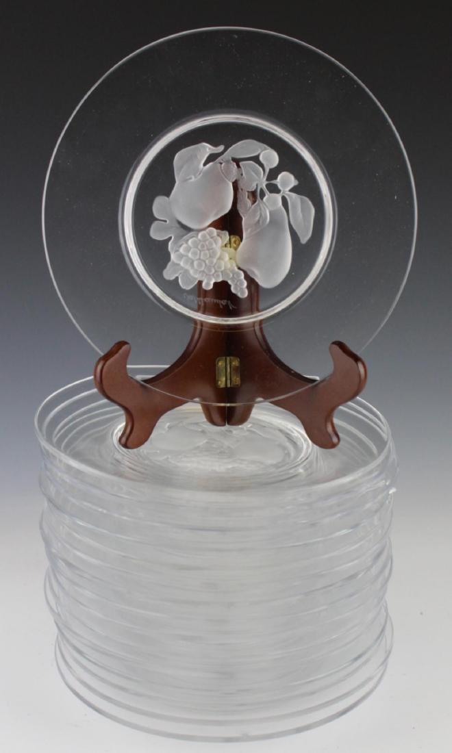 16 VAL ST LAMBERT "BRUSSELS" CRYSTAL SALAD PLATES (1 of 2)