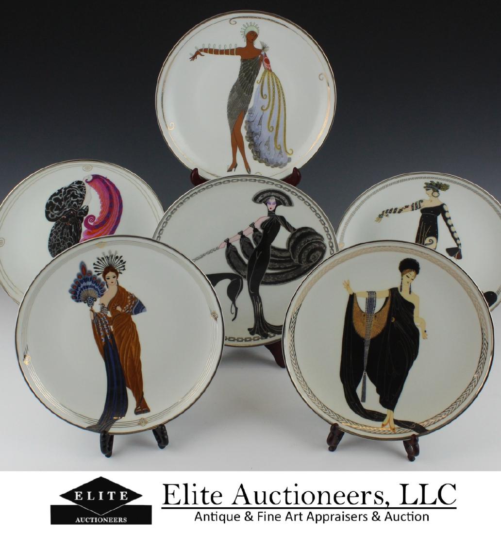 SET OF 6 ERTE PORCELAIN "HOUSE OF ERTE" PLATES (1 of 8)