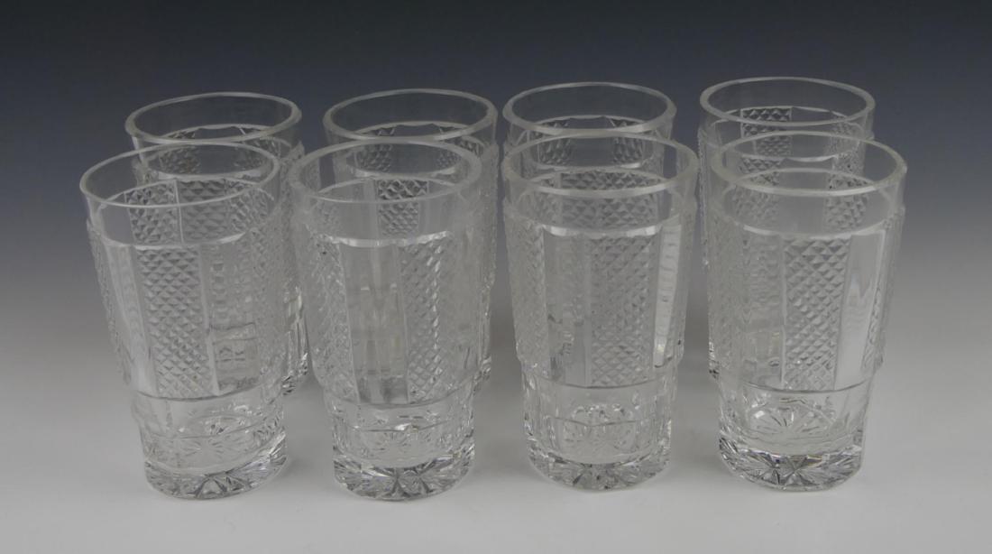 (8) WATERFORD HIBERNIA CRYSTAL 10oz TUMBLERS: (8) WATERFORD HIBERNIA CRYSTAL 10oz tumblers, marked to bottom. Measures 5" height by 2 1/2" diameter.