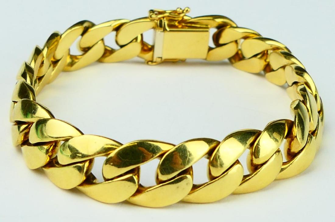 CARL BUCHERER 18K YELLOW GOLD HEAVY CUBAN BRACELET (1 of 9)