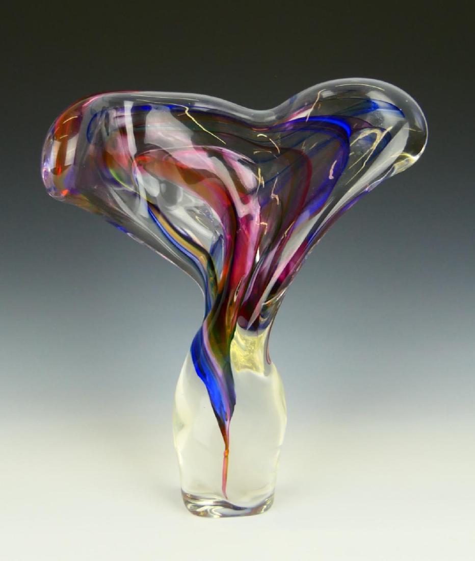 SIGNED HAND BLOWN STUDIO ART GLASS SCULPTURE