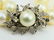 VINTAGE 14K WG TWO STRAND PEARL DIAMOND NECKLACE - 3