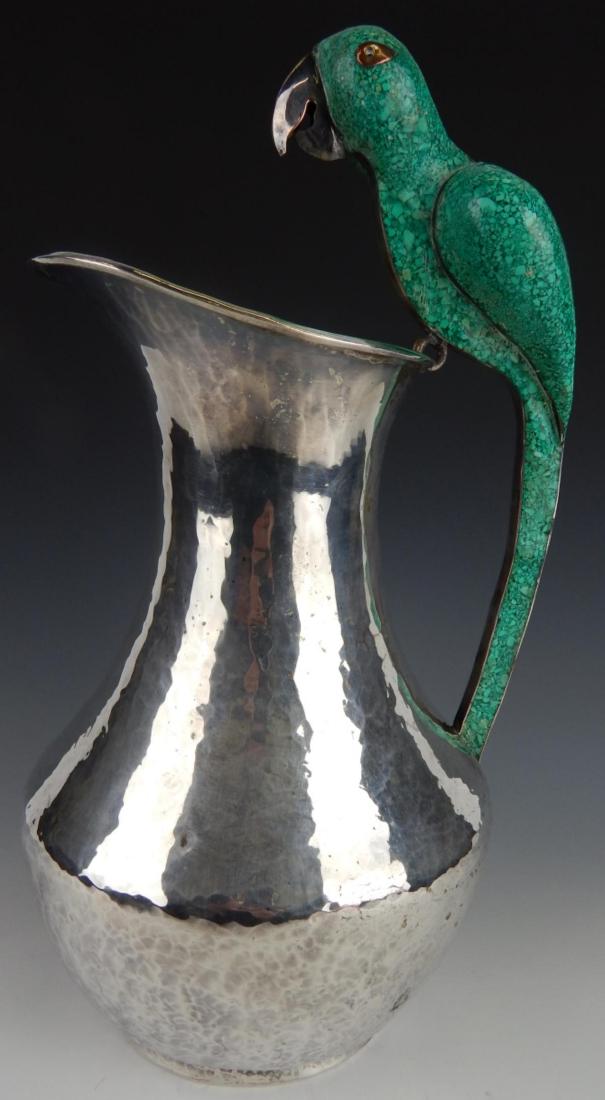 VTG. MEXICAN SILVER PARROT PITCHER VILLASANA TAXCO (1 of 8)