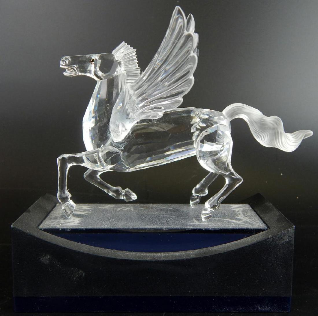 SWAROVSKI CRYSTAL 1998 "PEGASUS" SCULPTURE w BASE
