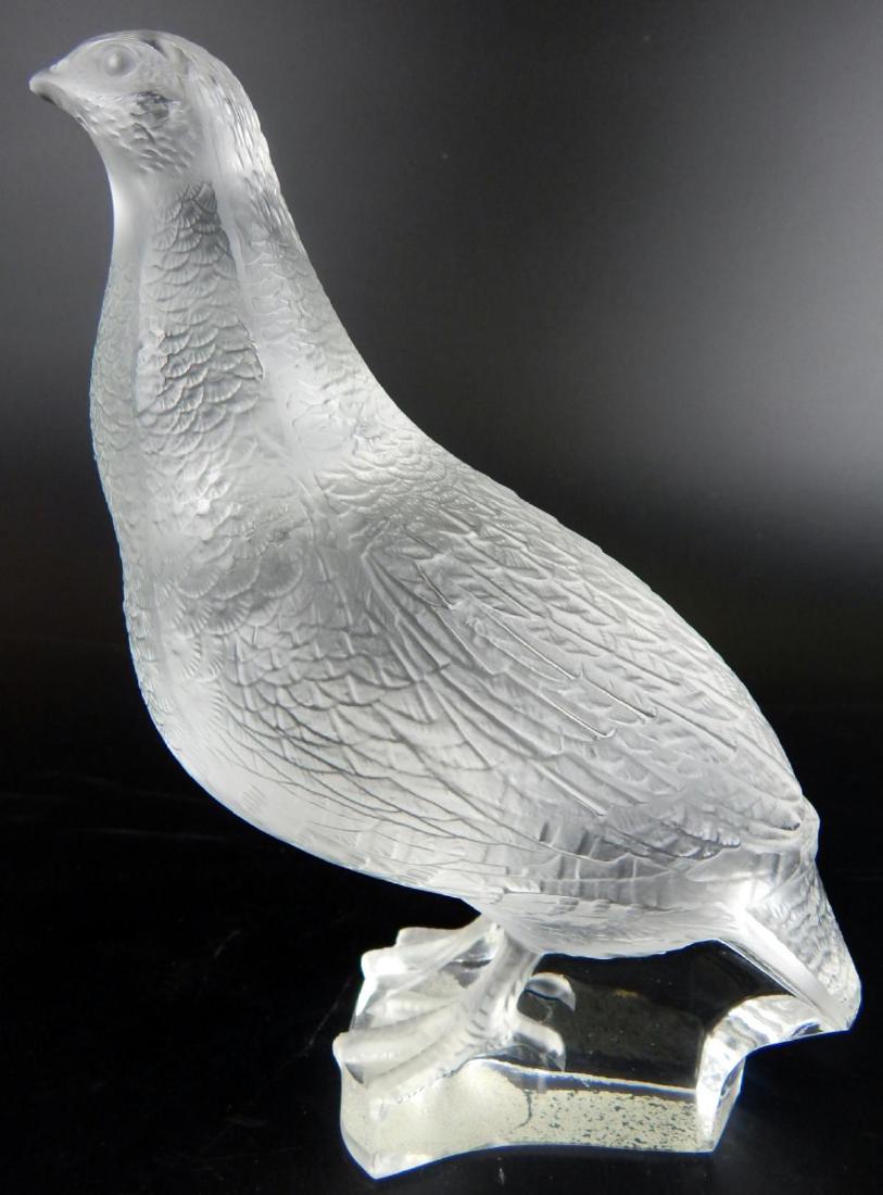 LALIQUE FROSTED CRYSTAL "QUAIL" SCULPTURE (1 of 7)