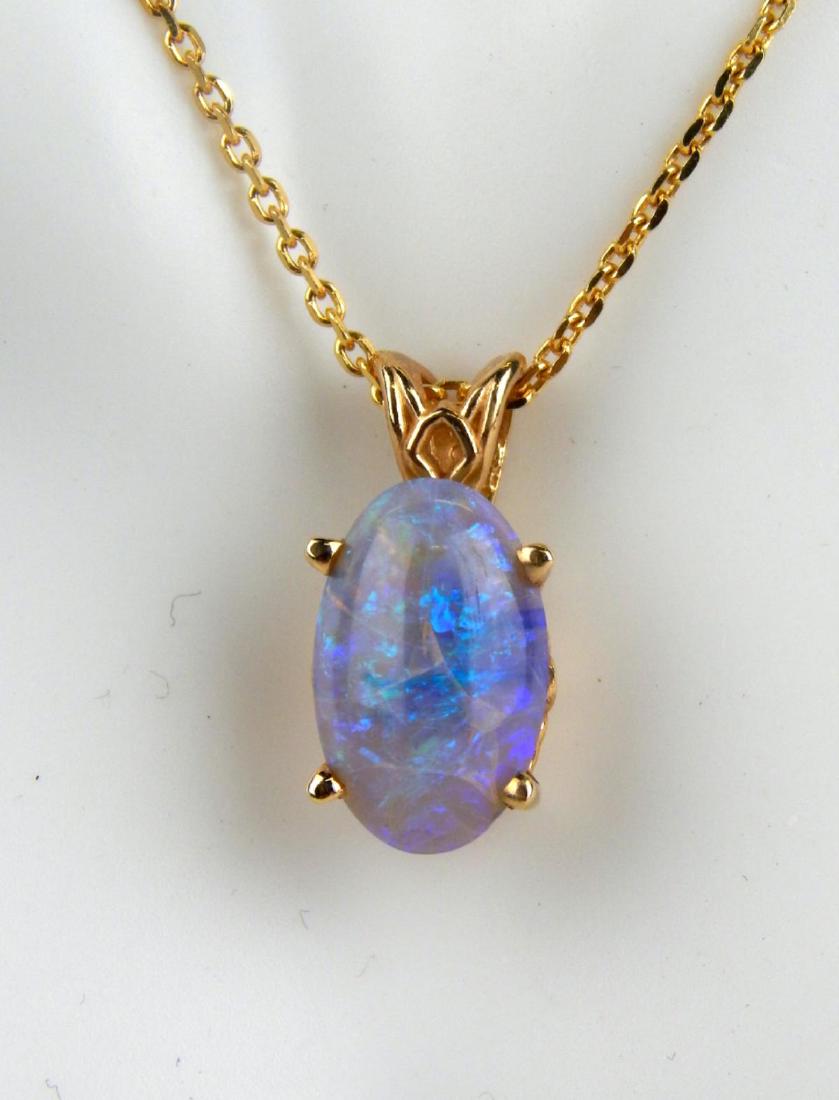 14KT Y GOLD AND LARGE OPAL NECKLACE (1 of 9)