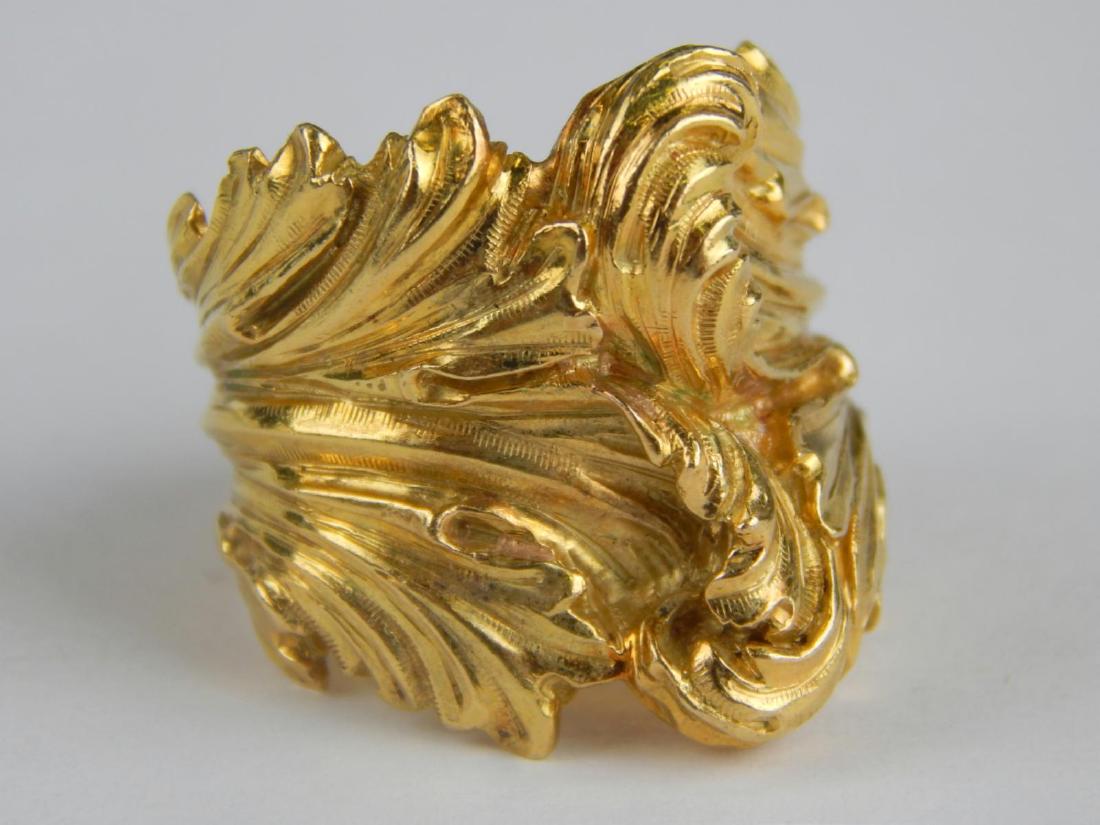 ATTRIBUTED BUCCELLATI 18KT Y GOLD WAVE RING: Heavy size 8 1/2 bought in Buccellati 25 years ago. The ring has since been sized and the marks were cut out. Tests for 18kt we have other items from the same estate signed Buccellati. this is a fine 