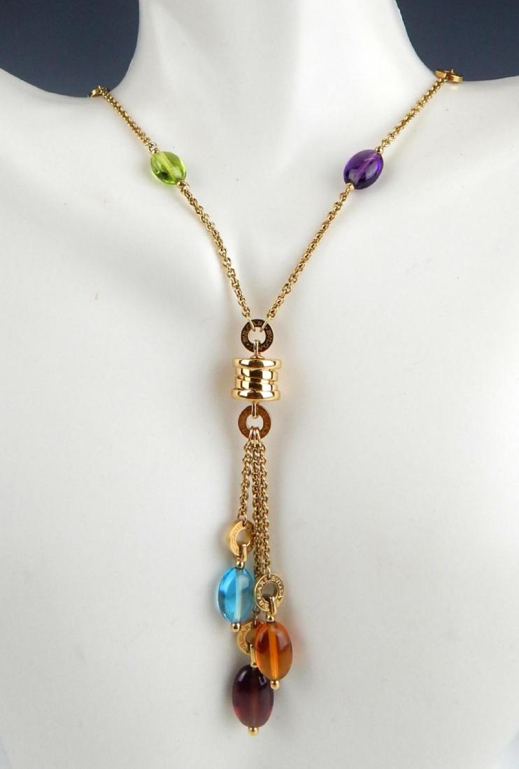 BVLGARI ZERO ONE JEWELED 18KT Y GOLD NECKLACE (1 of 10)