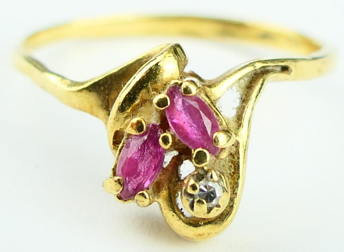 VICTORIAN DAINTY 10KT Y GOLD & AMETHYST RING (1 of 5)