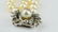 VINTAGE 14K WG DIAMOND 3 STRAND PEARL BRACELET - 7
